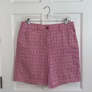 🔥3/$20🔥 Kim Rogers pink printed chino shorts size 12